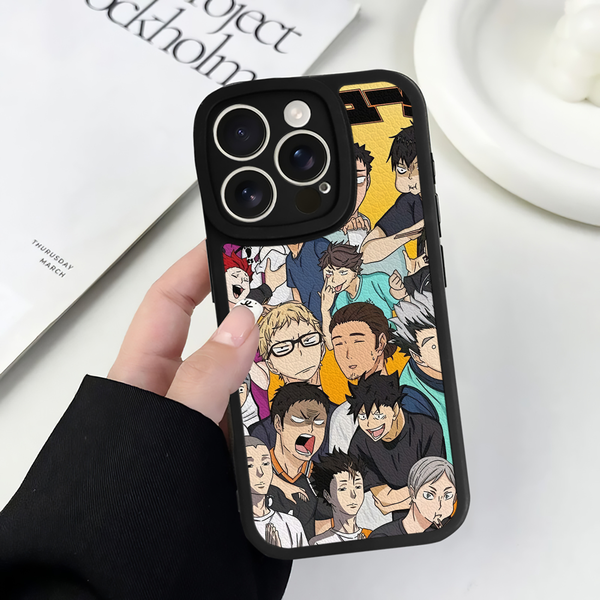 （画像用） ハイキュー!! Haikyu!! 【iPhone 16シリーズ対応】シリコンスマホケース（レザー調） 材質：シリコン